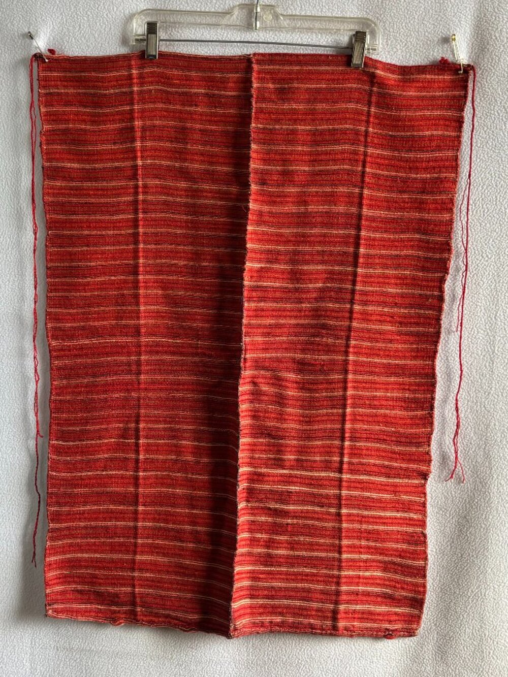Vintage Macedonian Handmade Red Wool Folk Apron